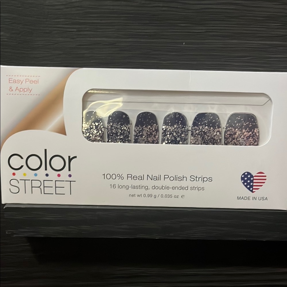 Color Street Sparkling Nail Polish Strips - Dark Blue Lisbon Nights